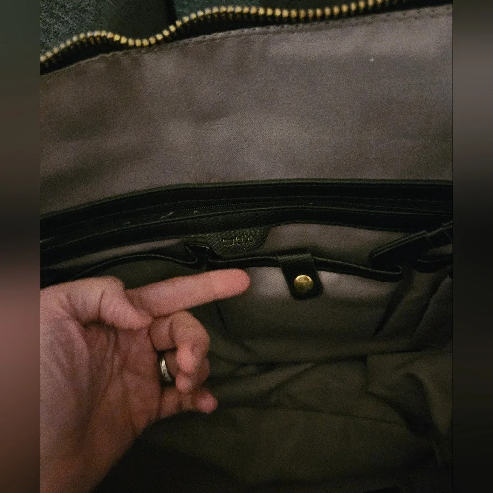 TUTILO TRAVEL LAPTOP LARGE OFFICE BAG BLACK NYLON "CARRY THE DAY BAG" NEW YORK - Picture 5 of 6